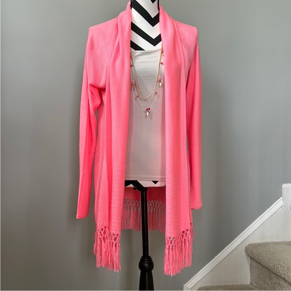 Lilly Pulitzer Tatum Cardigan in Lilly’s Coral - Picture 2 of 8